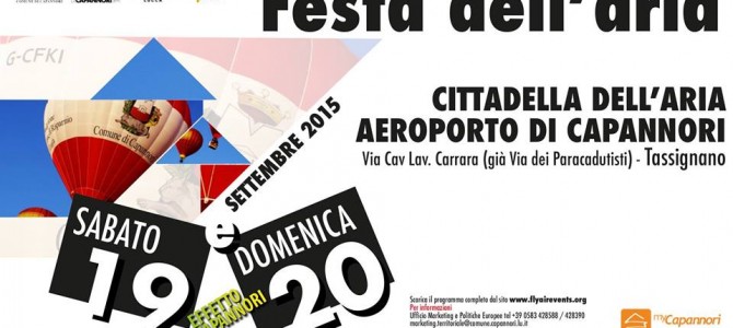Festa dell’Aria – 4° Trofeo Aerostatico Comune di Capannori – 19 e 20 settembre 2015