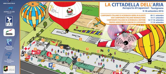Festa dell’Aria 2016: la Cartina della Cittadella dell’Aria.